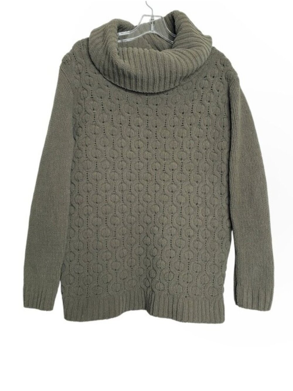 Moon & Madison Green Chunky Knit Cowl Neck Pullover Sweater Women's Size Medium